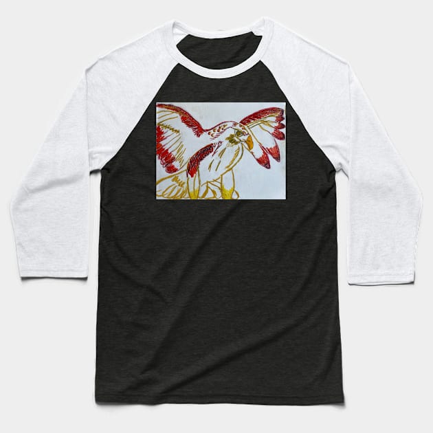 Red Eagle Baseball T-Shirt by Finnaflutter